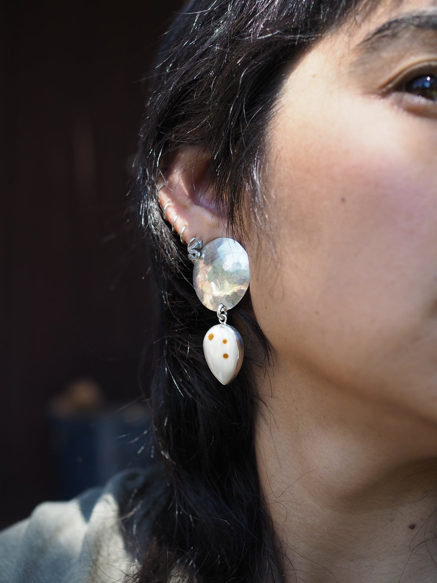 polka dot agate earrings