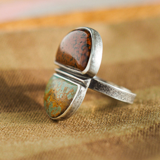 jasper + turquoise ring 1 - size 9.75