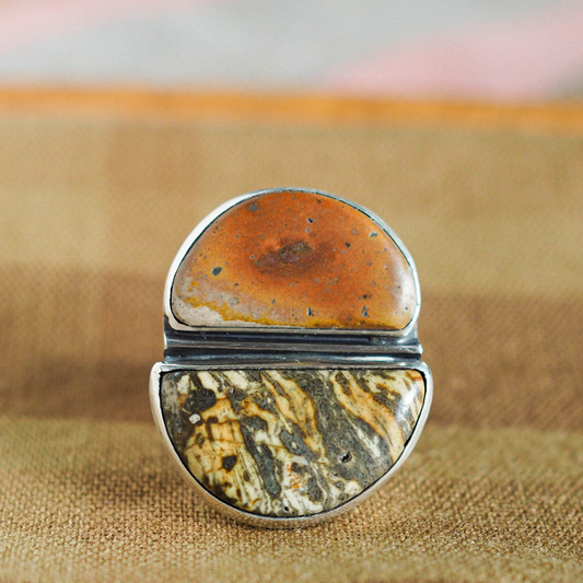 dual jasper ring 2 - size 9