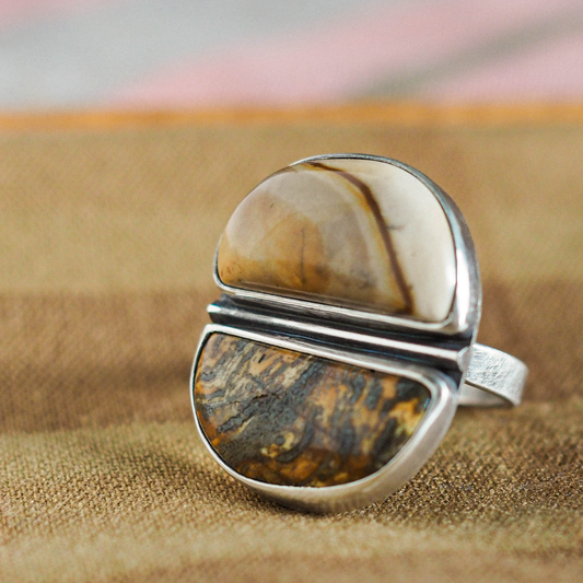 dual jasper ring 3 - size 10