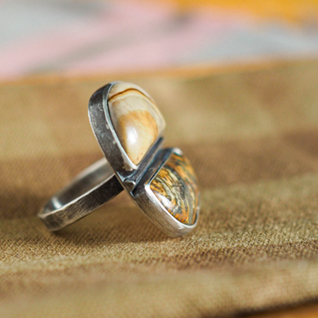 dual jasper ring 3 - size 10