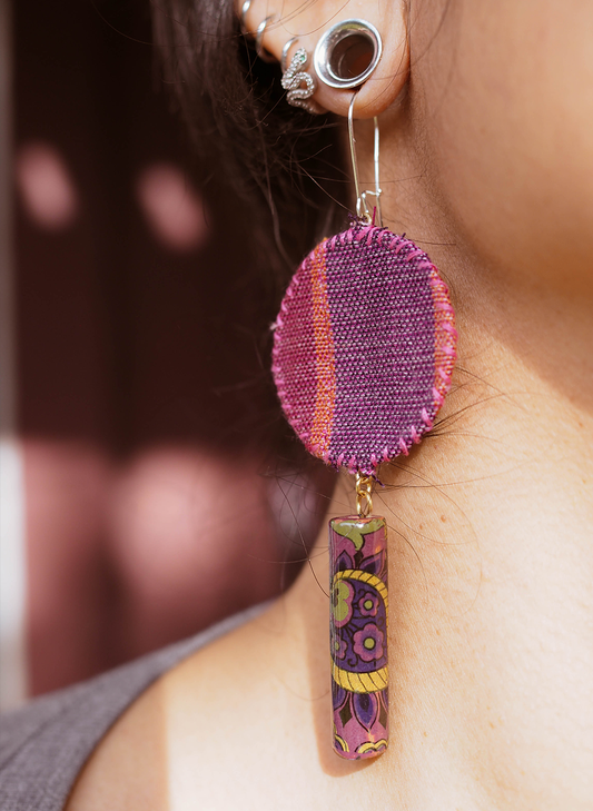 kantarines shield earrings (purple)