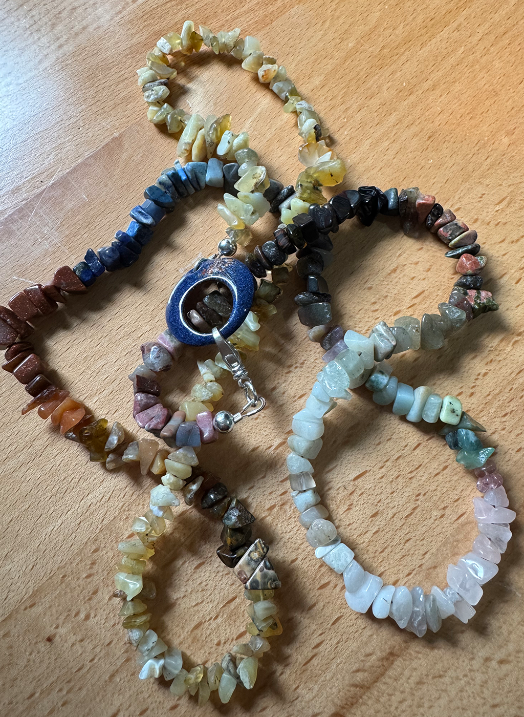 rainbow gemstone wrap necklace/bracelet