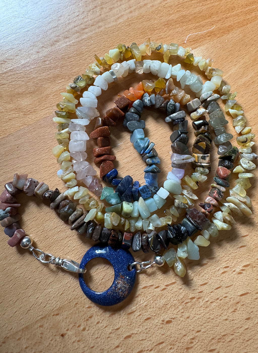 rainbow gemstone wrap necklace/bracelet