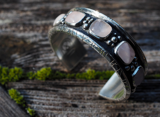 pink punk rock cuff bracelet