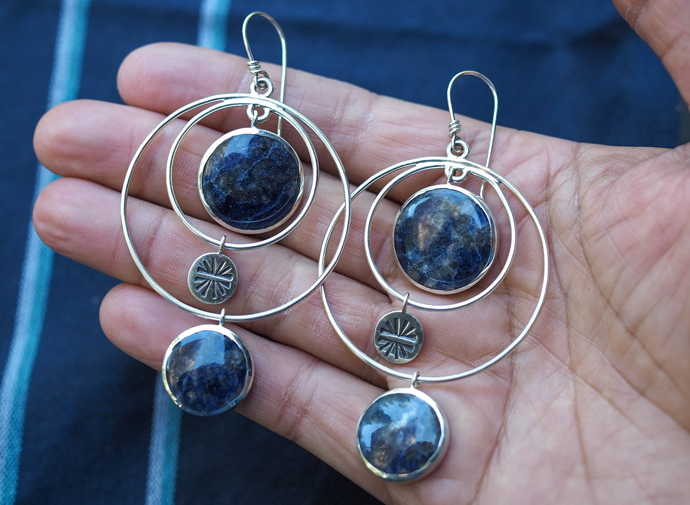 sapphire solar system earrings