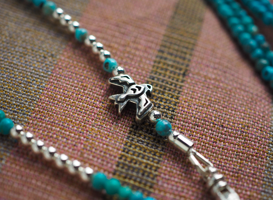 extra-long turquoise charm wrap necklace