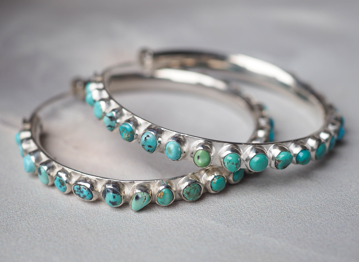 turquoise ombre hoop earrings