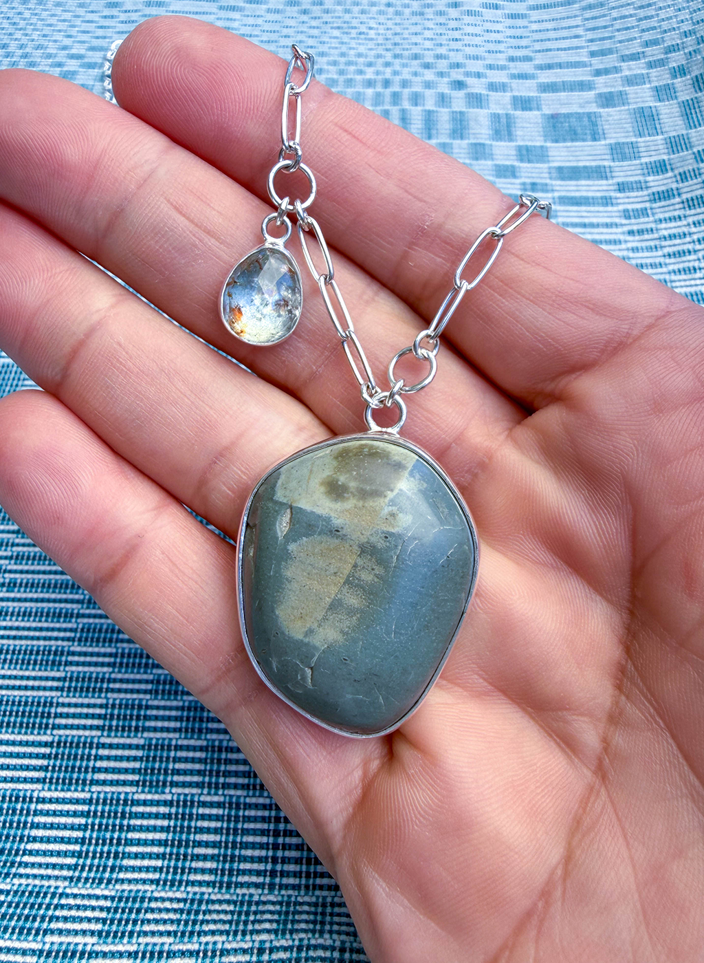 blue river stone necklace