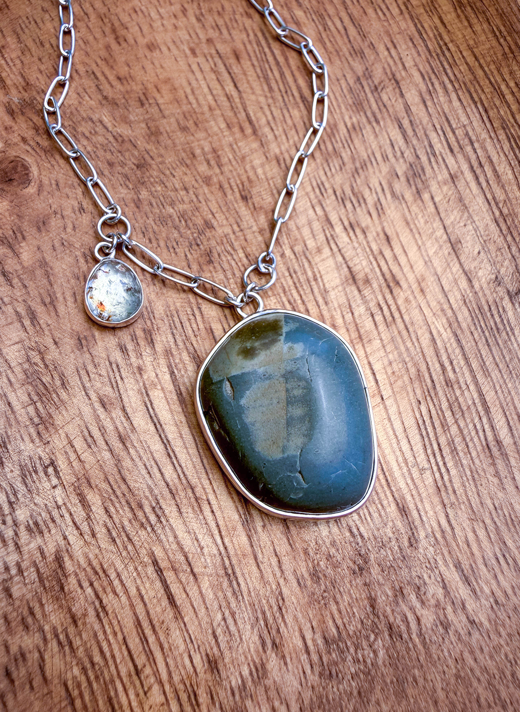 blue river stone necklace