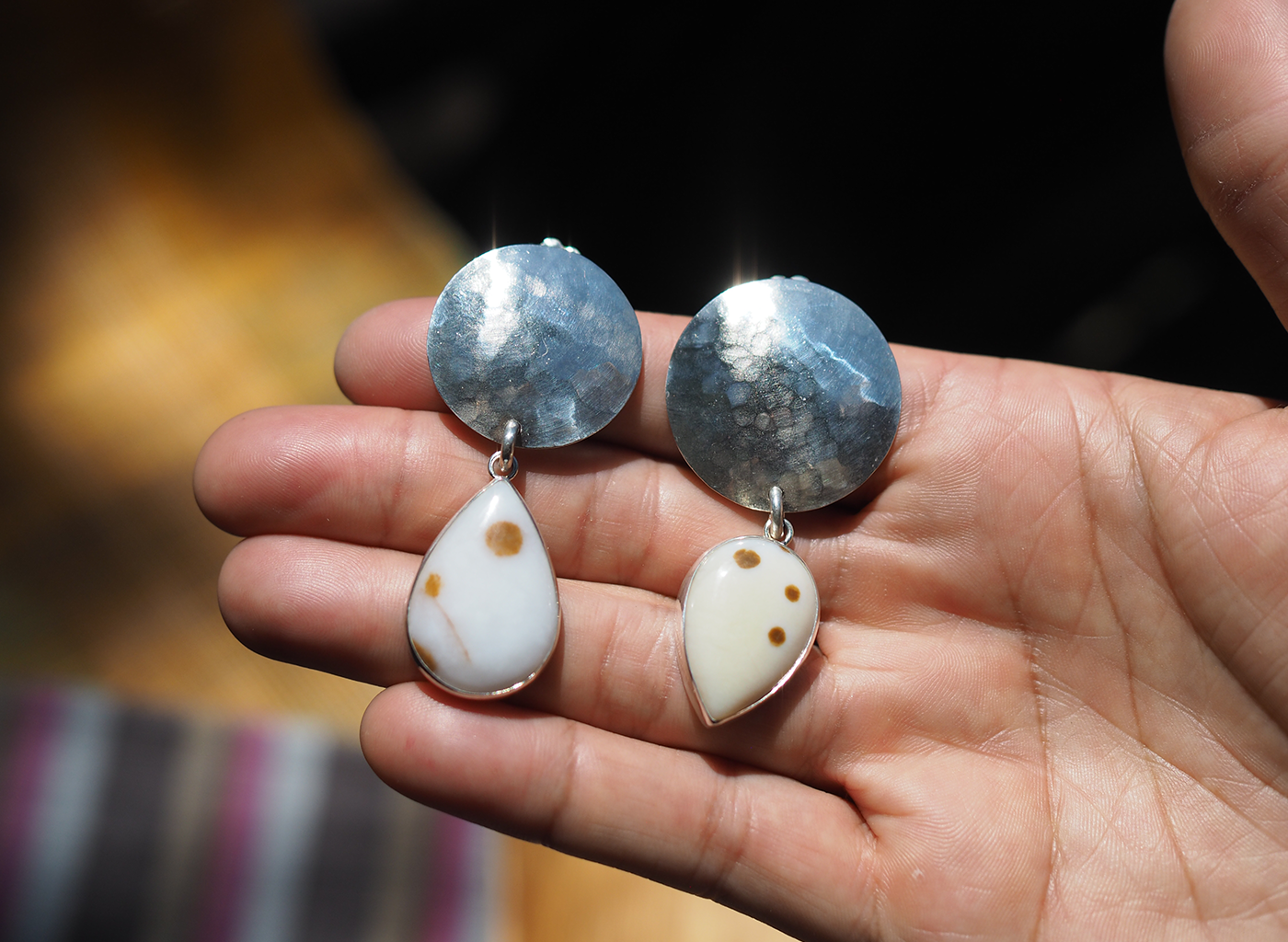 polka dot agate earrings