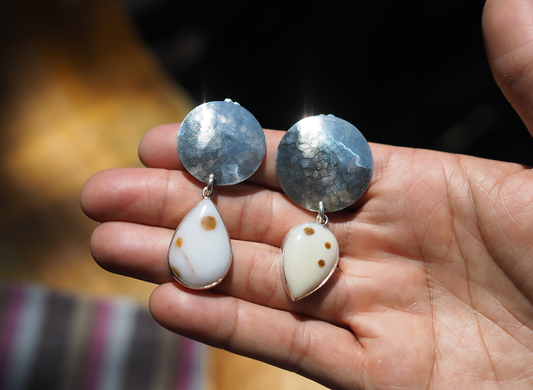 polka dot agate earrings