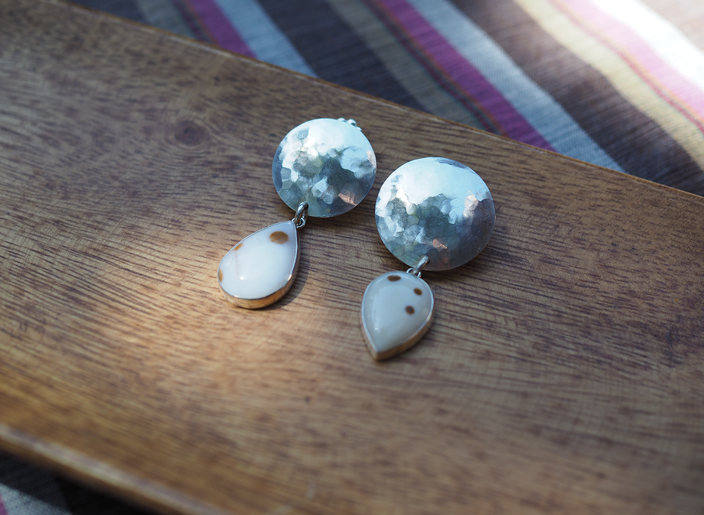 polka dot agate earrings
