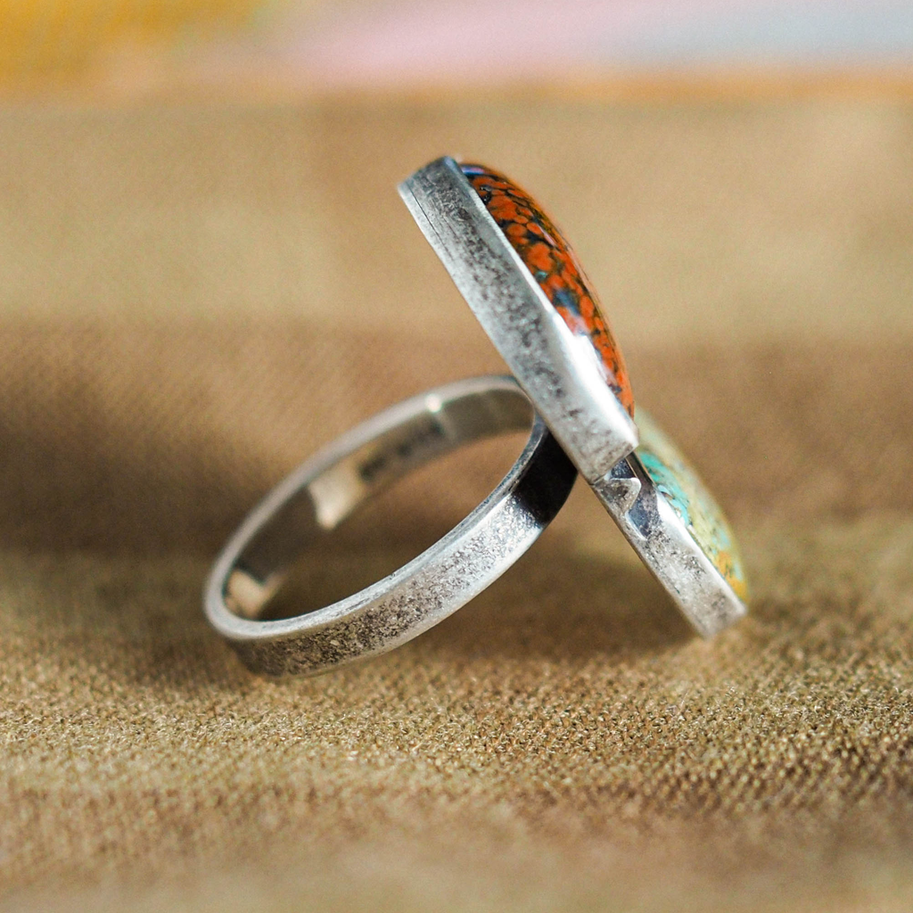 jasper + turquoise ring 1 - size 9.75