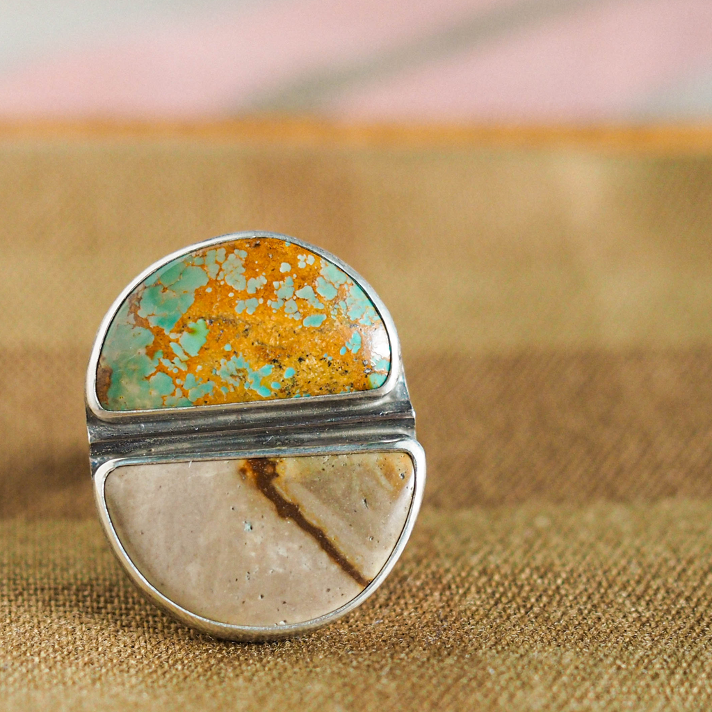 jasper + turquoise ring 2 - size 8