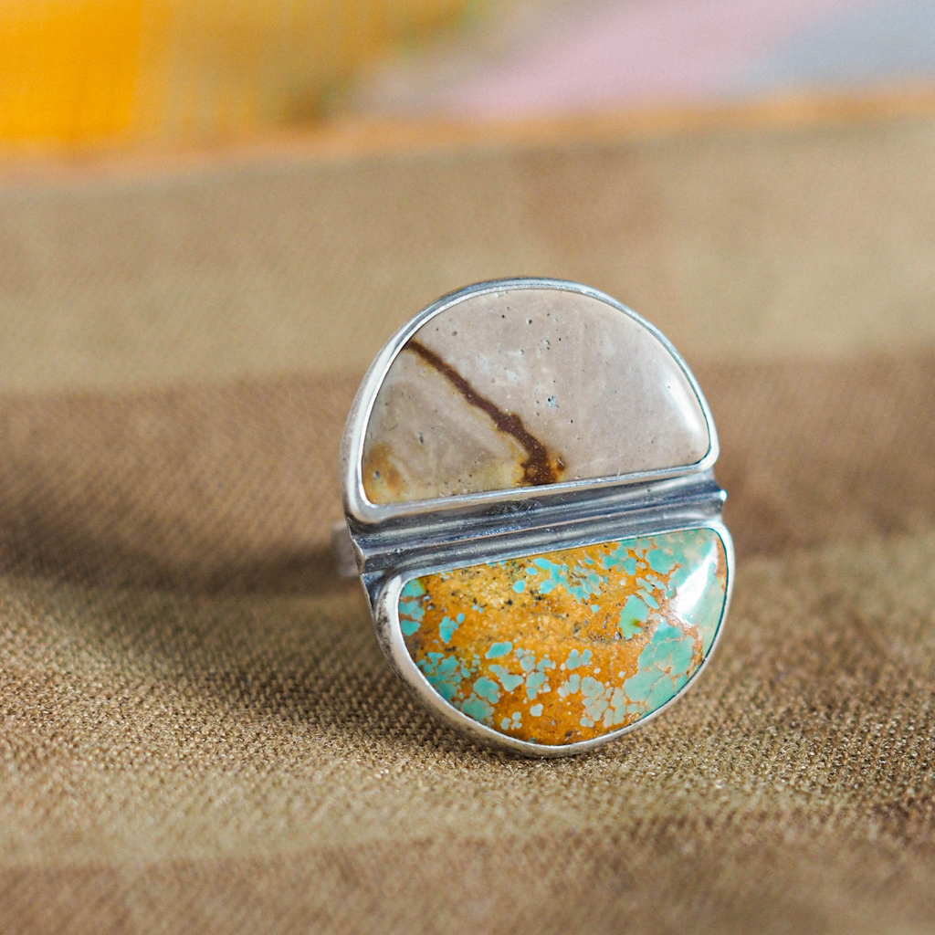 jasper + turquoise ring 2 - size 8