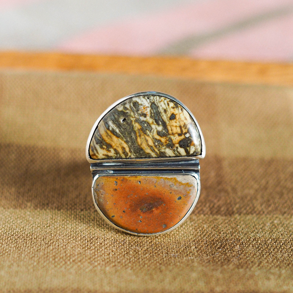 dual jasper ring 2 - size 9