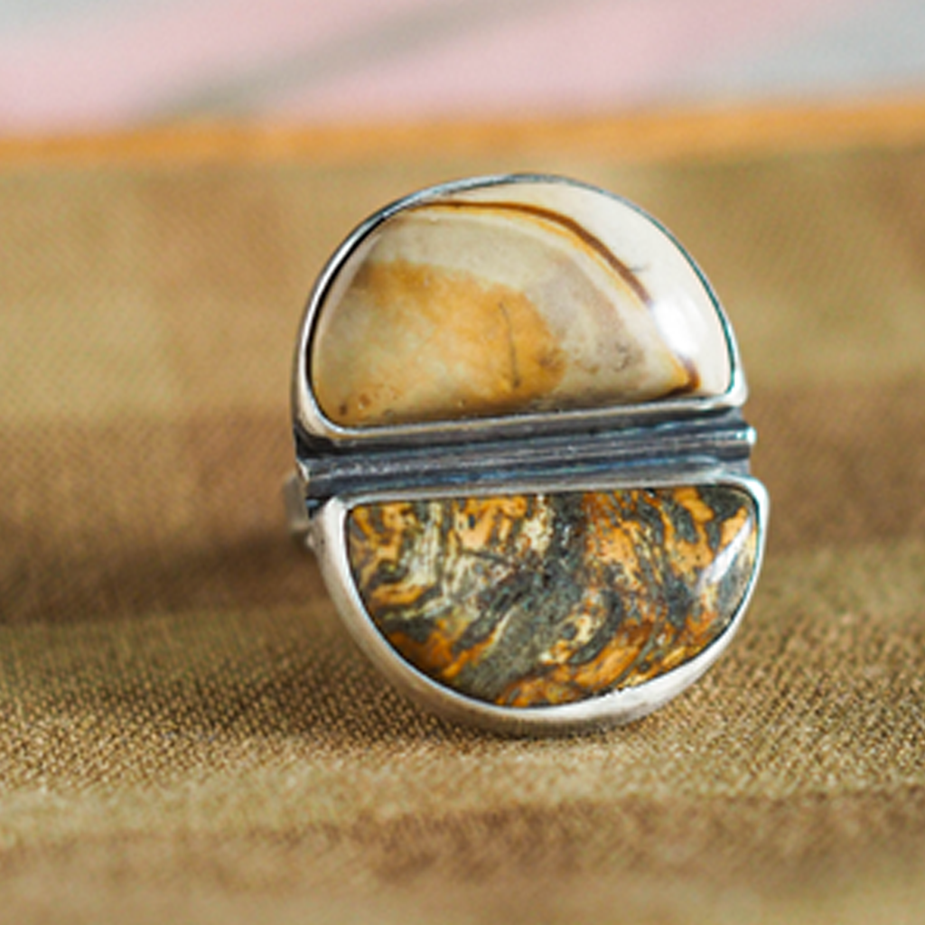 dual jasper ring 3 - size 10
