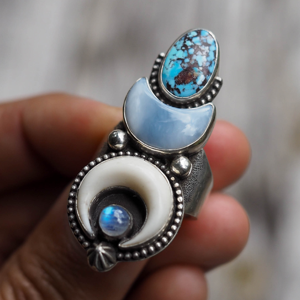 moon witch protection ring | size 7.5