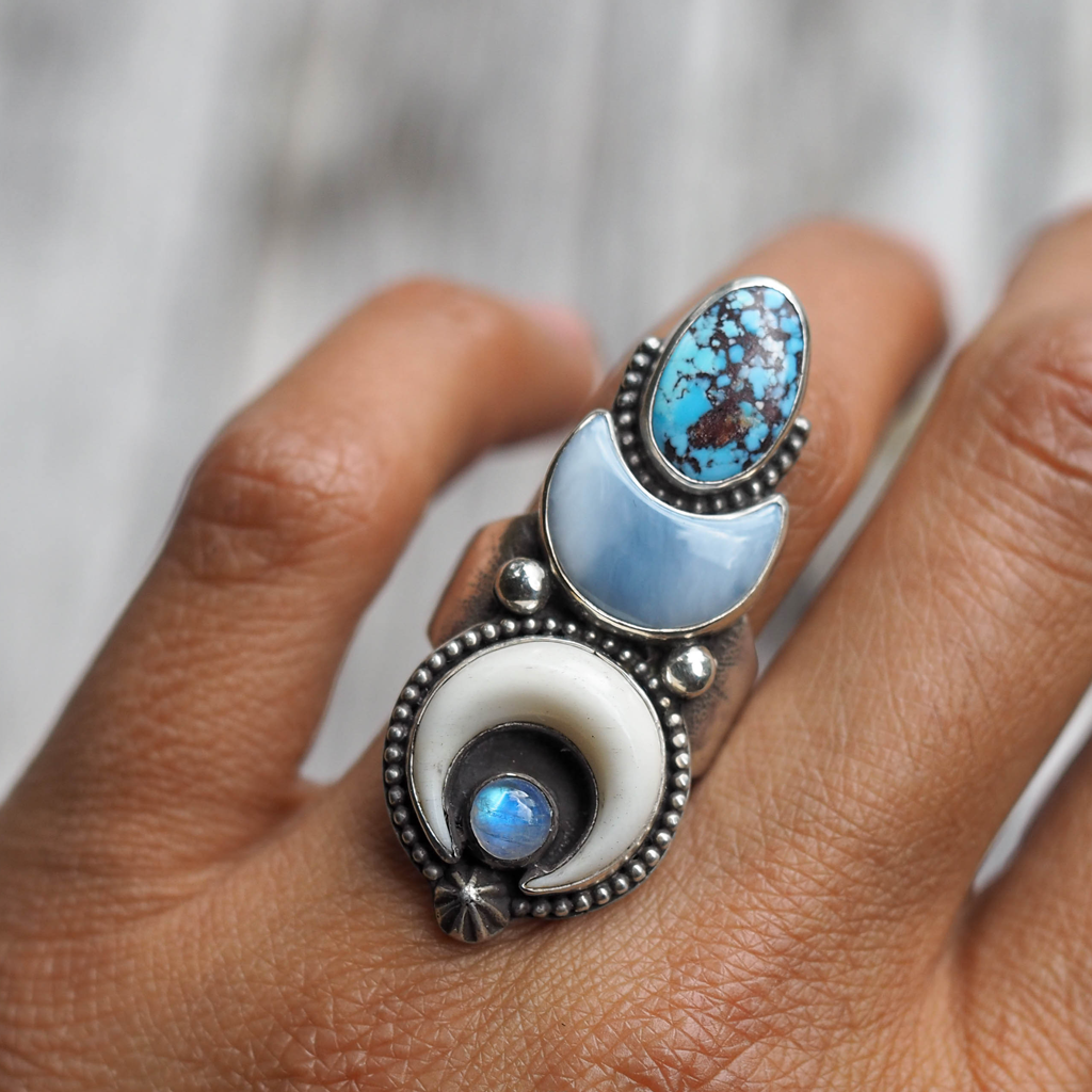 moon witch protection ring | size 7.5