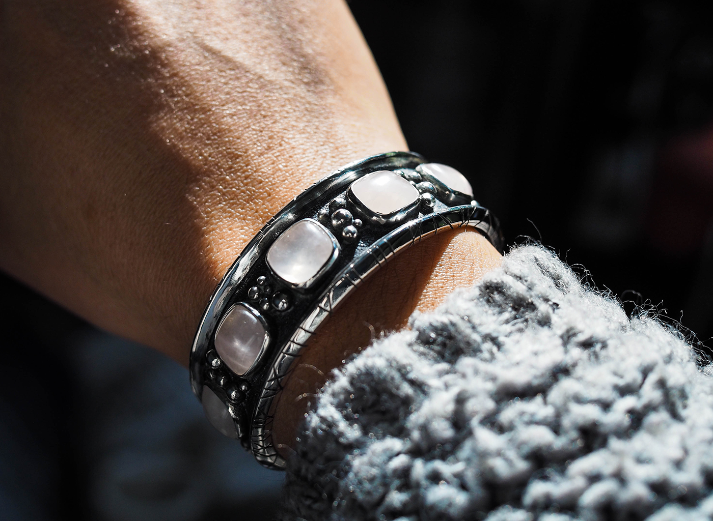 pink punk rock cuff bracelet