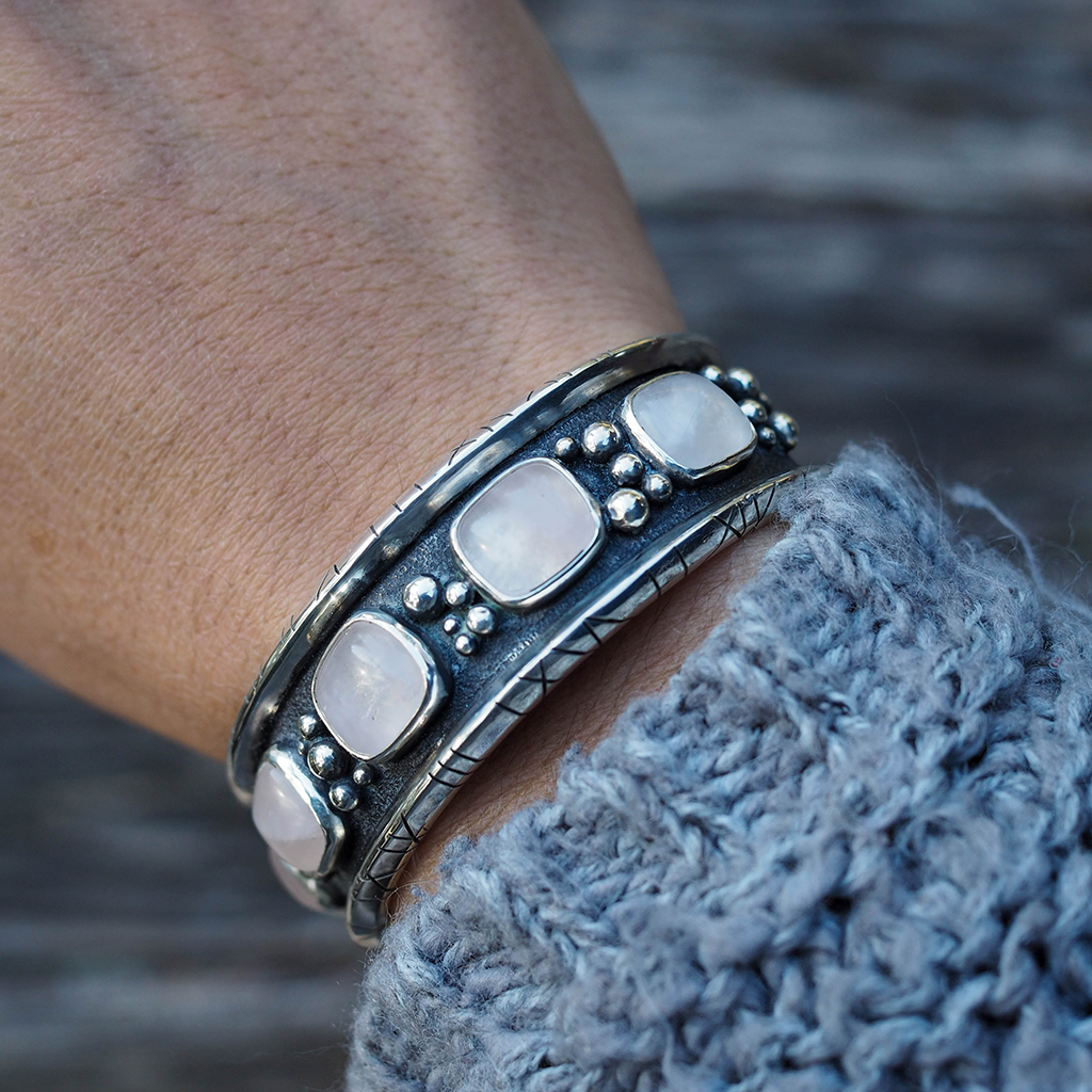 pink punk rock cuff bracelet