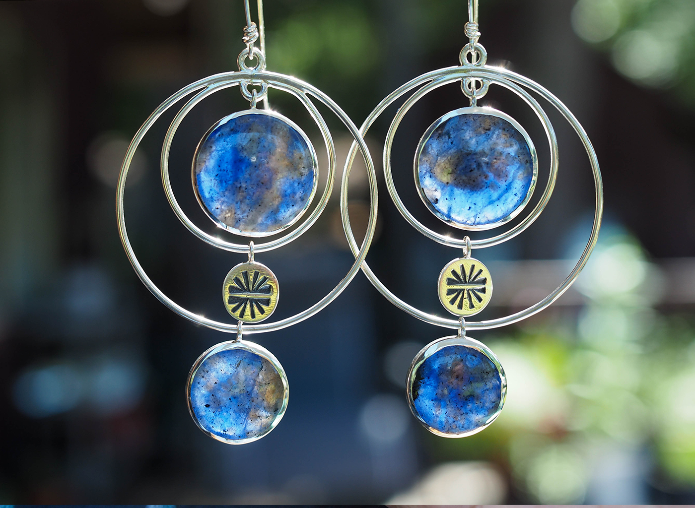 sapphire solar system earrings