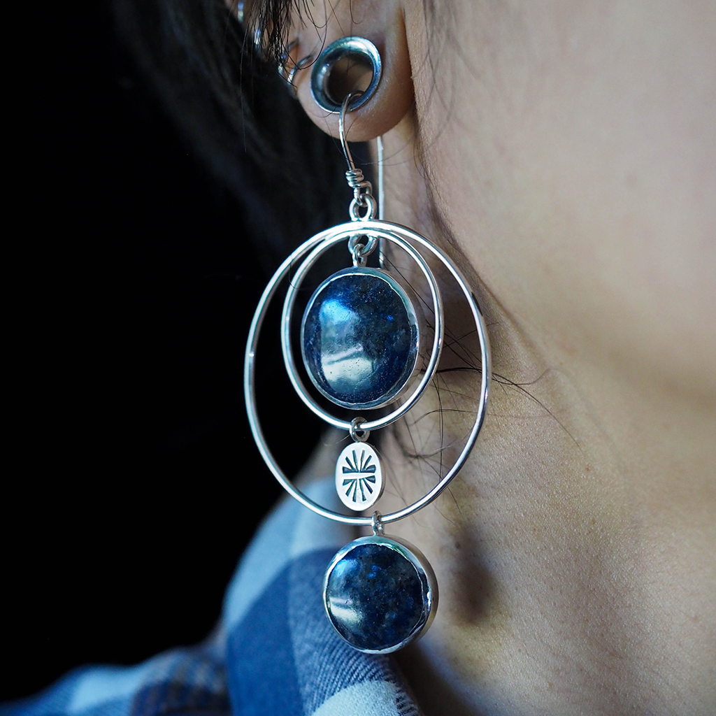 sapphire mobile earrings