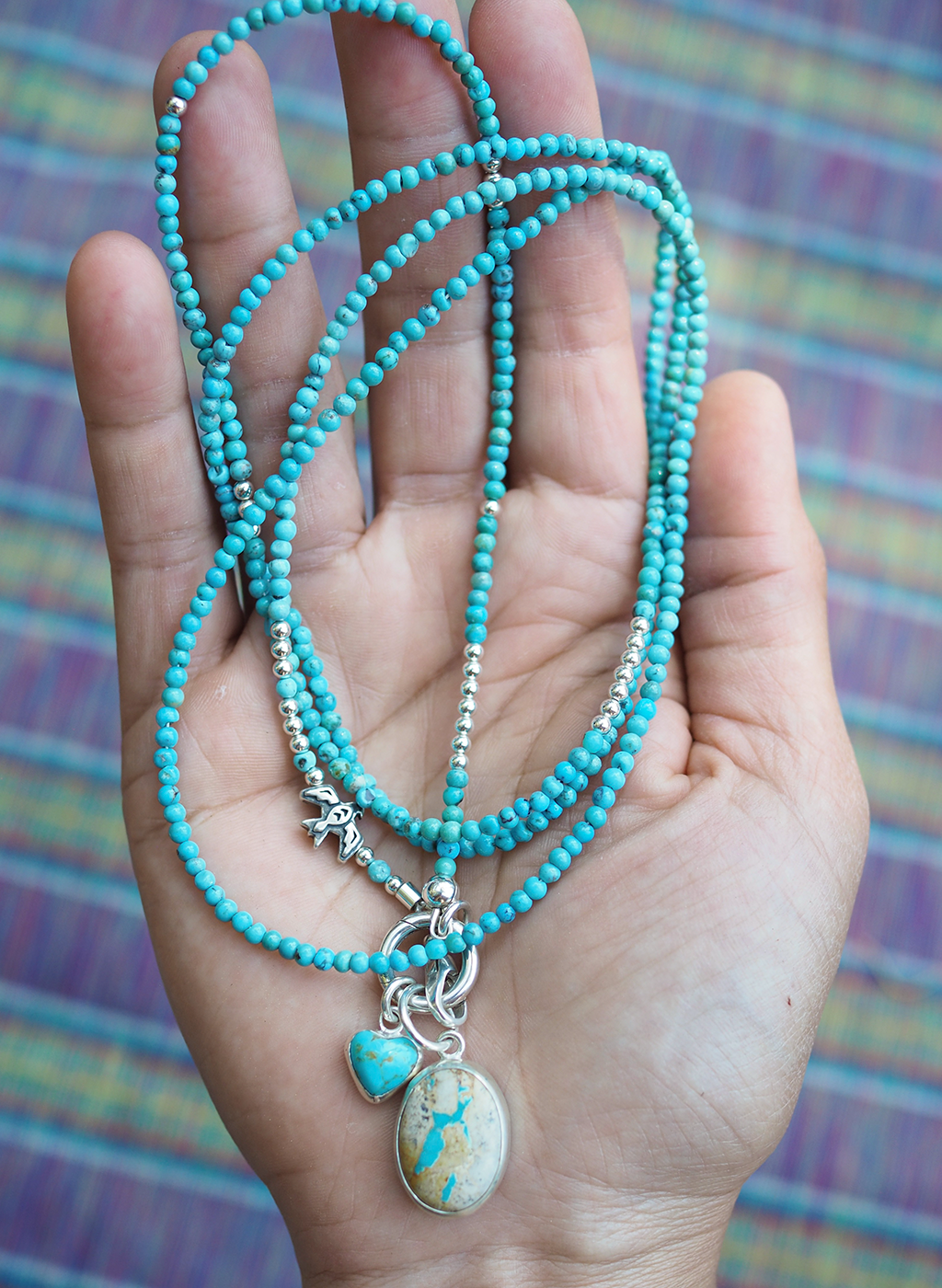 turquoise long wrap necklace