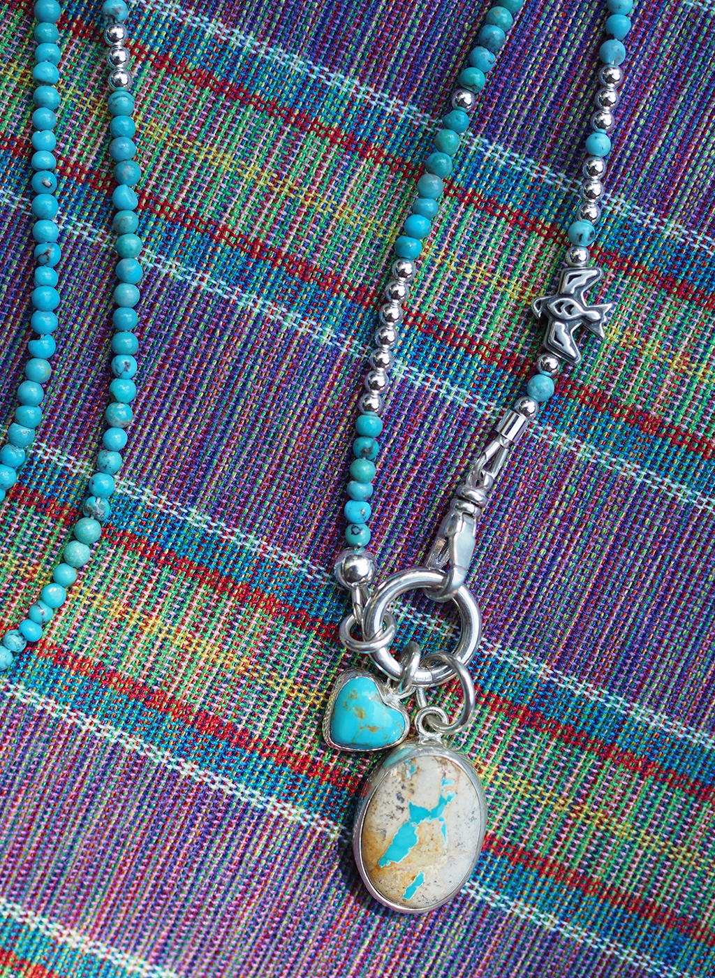 turquoise long wrap necklace