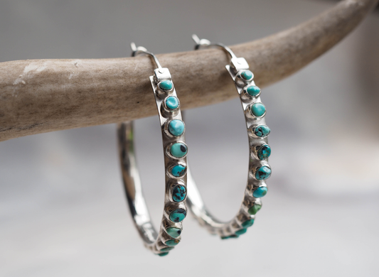 turquoise ombre hoop earrings
