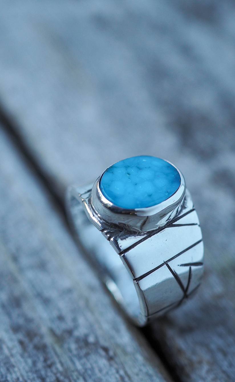 turquoise relic ring 2 - size 7