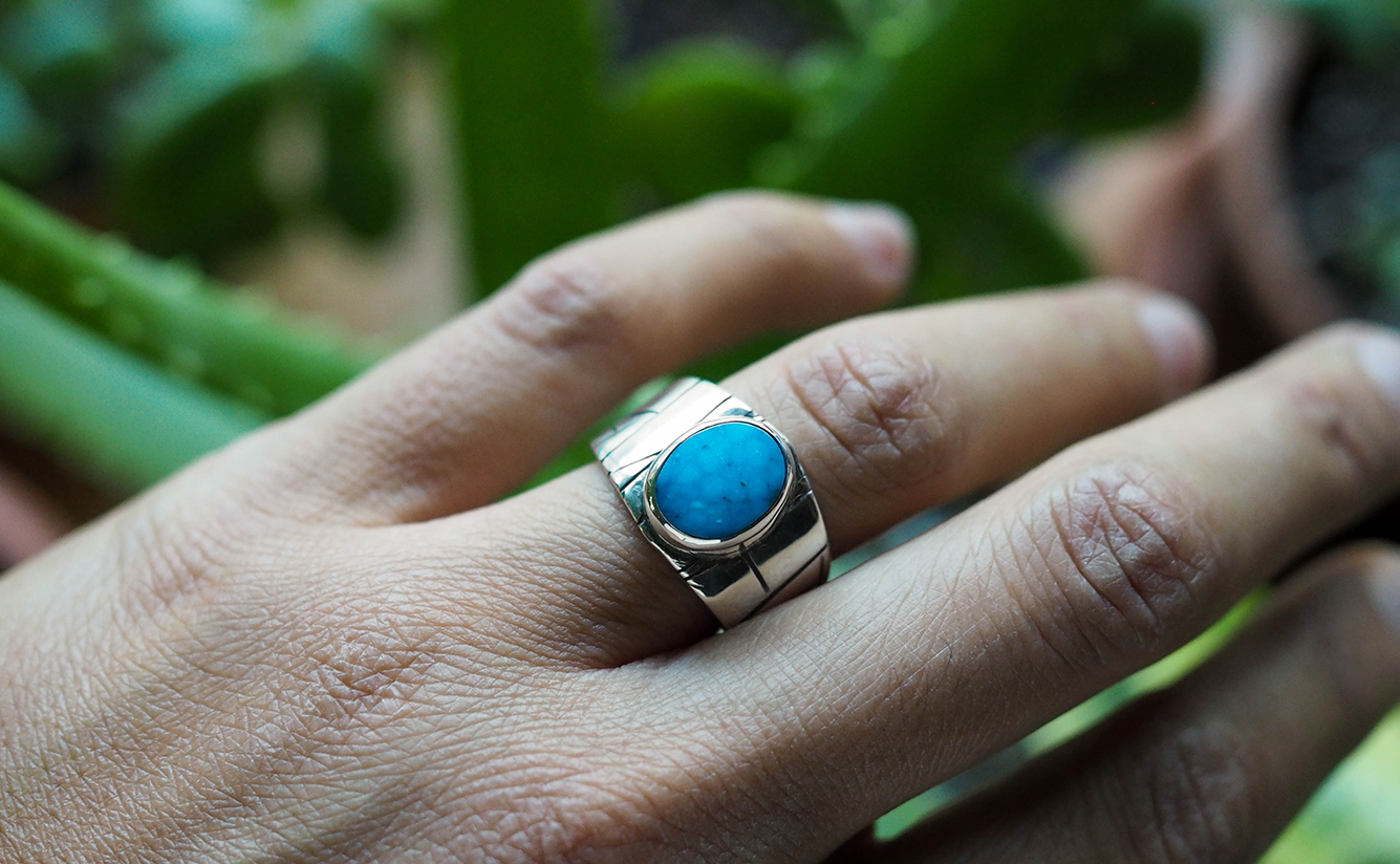 turquoise relic ring 2 - size 7